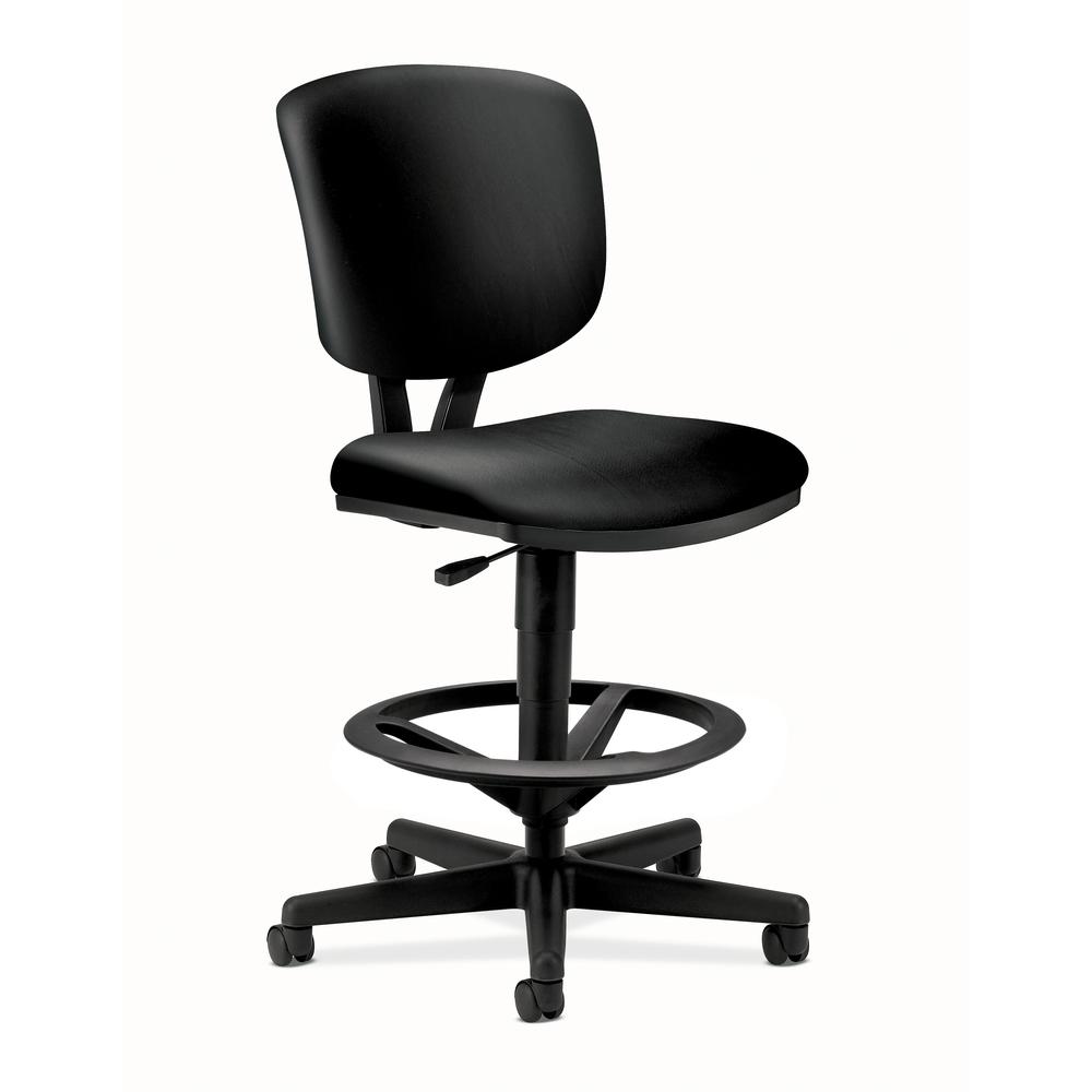HON Volt Task Stool - Leather Office Stool for Standing Desk, Black (H5705). The main picture.