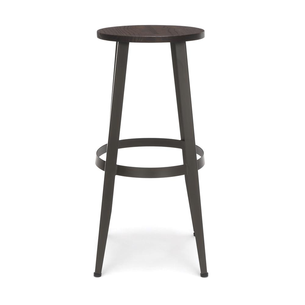 OFM Edge Series 30" Wood Stool - Backless Stool with Steel Foot Ring, Walnut (33930W-WLT). Picture 5