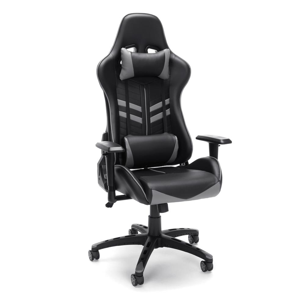 Essentials by OFM ESS-6065 Racing Style Gaming Chair, Gray. The main picture.