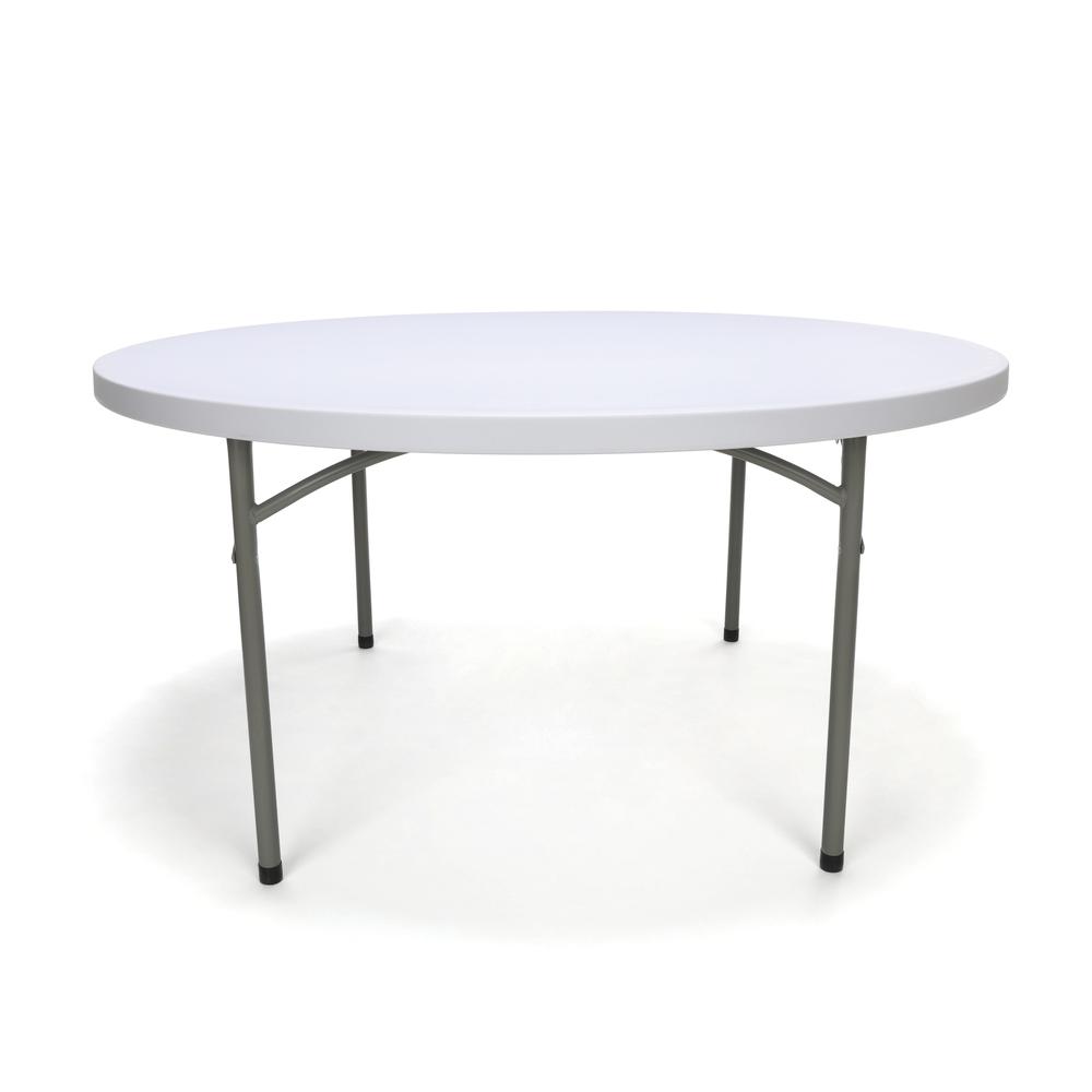 Essentials by OFM ESS-5060R 60" Round Folding Utility Table, White. Picture 4