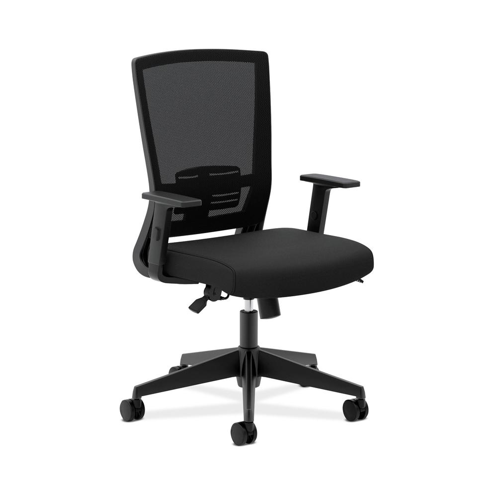 HON Entire Mesh Task Chair - High Back Work Chair with Adjustable Arms, Black (HVL541). Picture 1