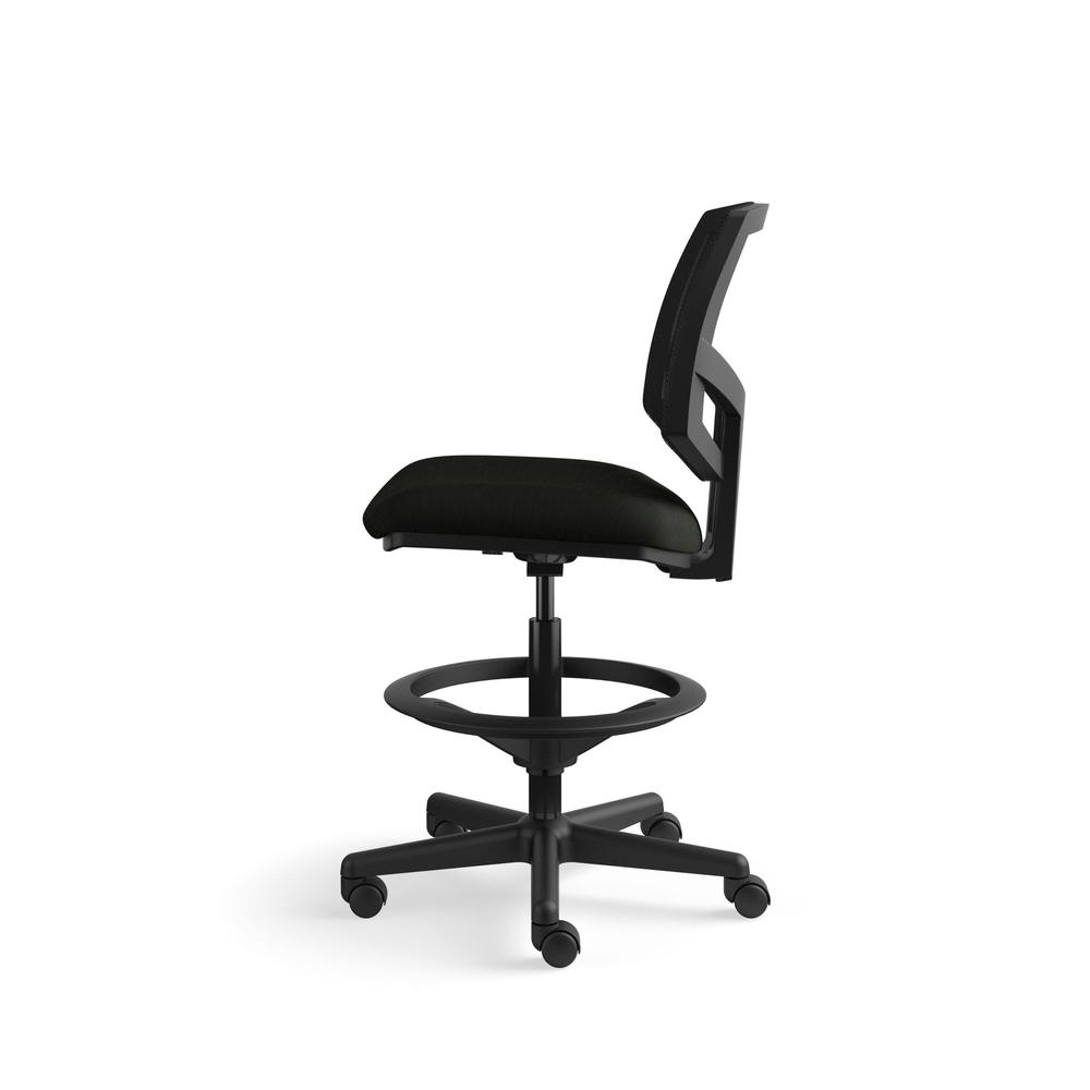 HON Volt Mesh Back Task Stool- Upholstered Adjustable Office Stool,  Black (H5715). Picture 5
