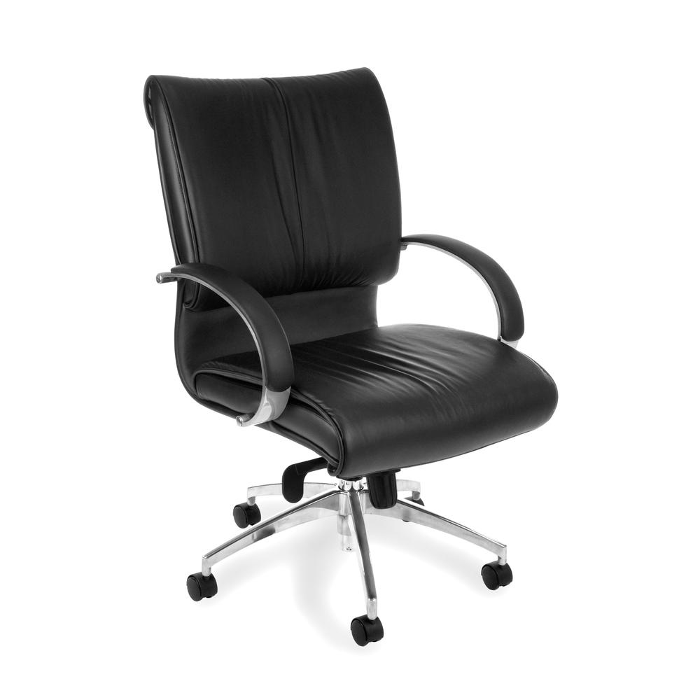 OFM Sharp Series Model 511-L Leather Mid-Back Office Chair with Knee Tilt. The main picture.