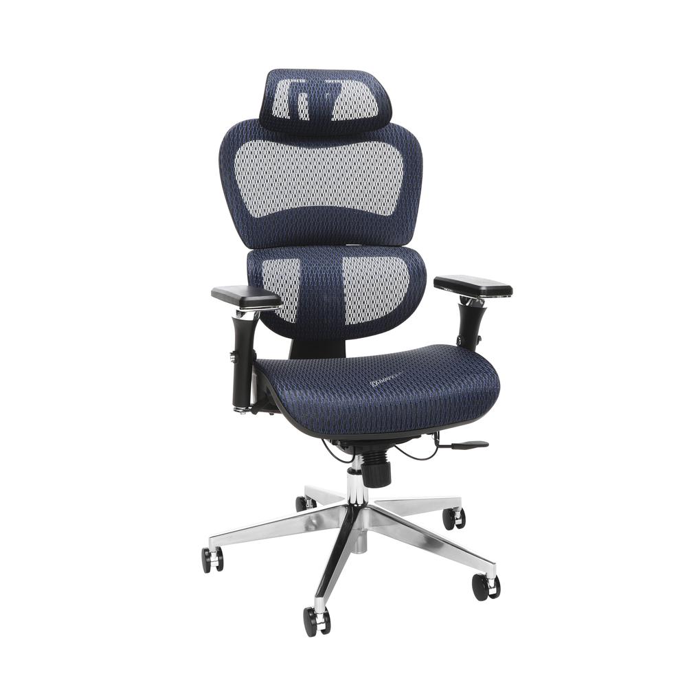 OFM Core Collection Ergo Office Chair featuring Mesh Back and Seat with Head Rest, in Blue (540-BLU). The main picture.