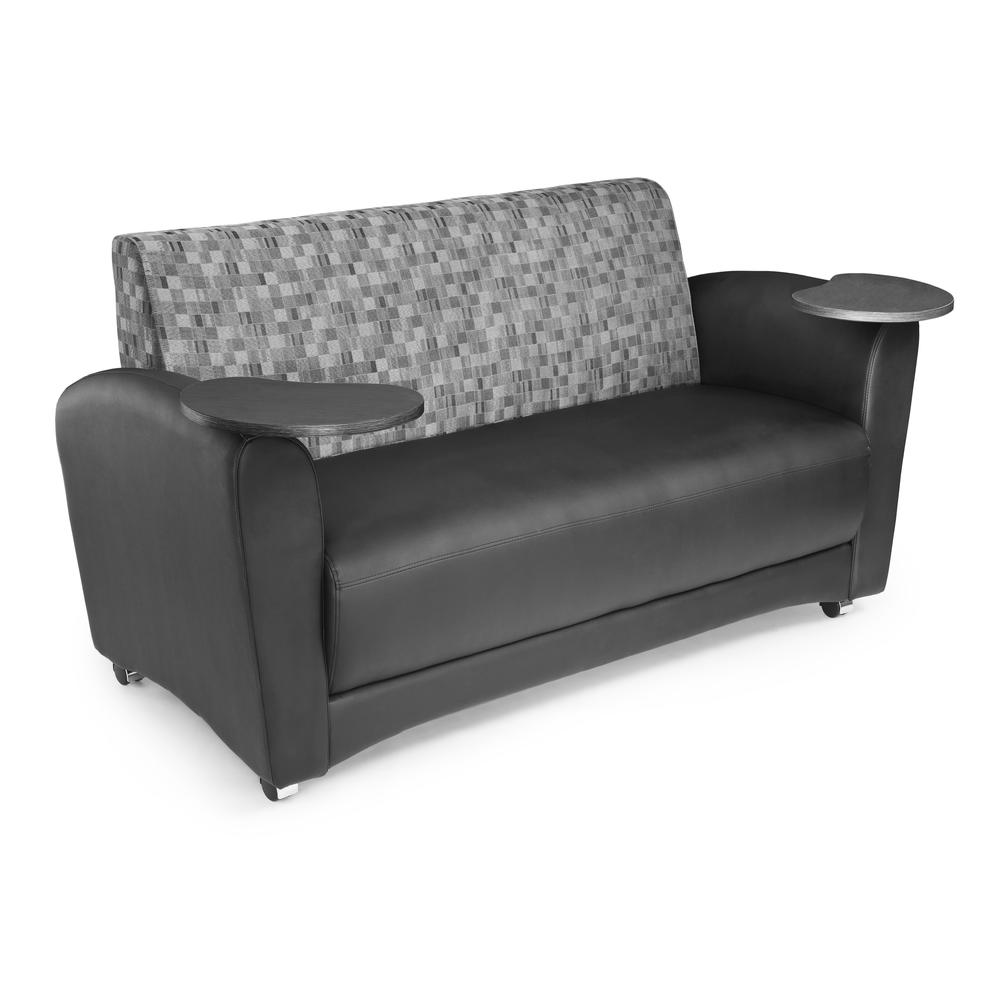 OFM Soc Seating Sofa with Double Tungsten Tablets, in Nickel/Black. The main picture.