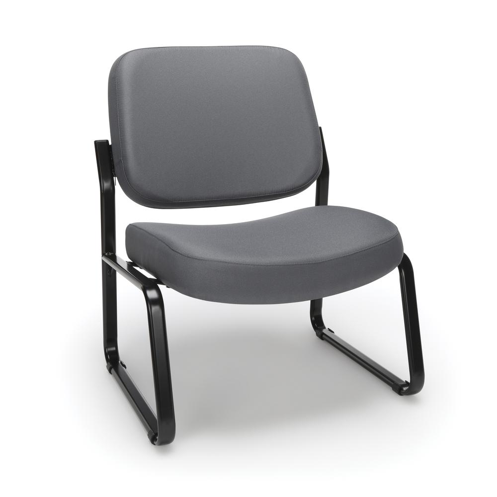 OFM Model 409 Big and Tall Fabric Armless Guest and Reception Chair, Gray. The main picture.