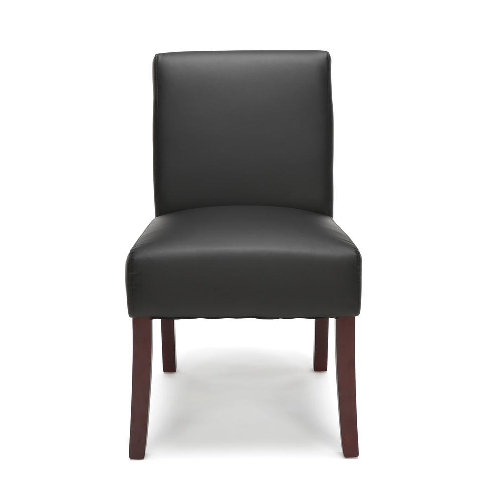 OFM ESS-9020 Bonded Leather Armless Guest Chair with Wooden Legs. Picture 2