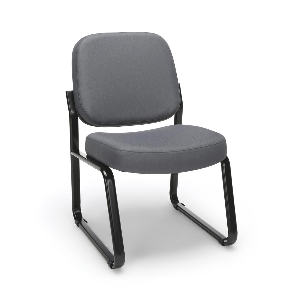 OFM Model 405 Fabric Armless Guest and Reception Chair, Gray. Picture 1