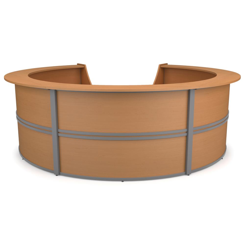 Ofm Model 55296 5 Unit Curved Reception Station Maple With