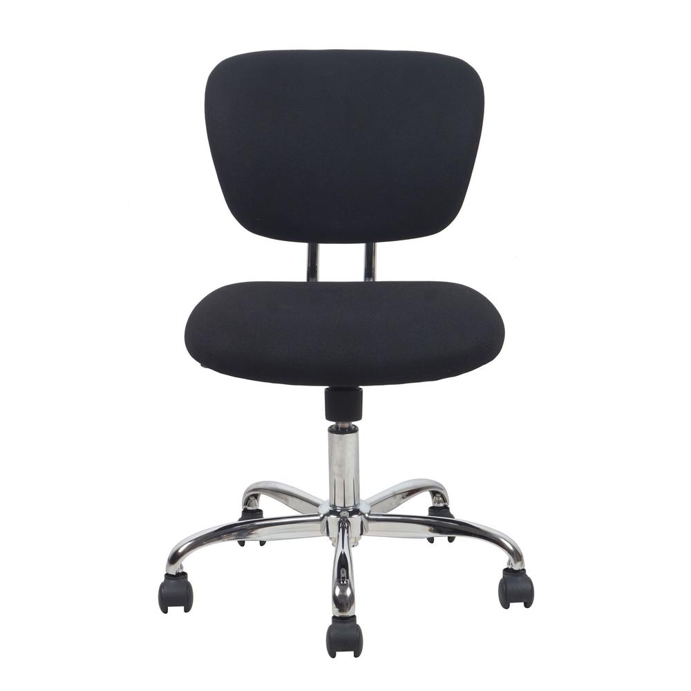 Essentials by OFM ESS-3090 Swivel Armless Task Chair, Black with Chrome Finish. Picture 2