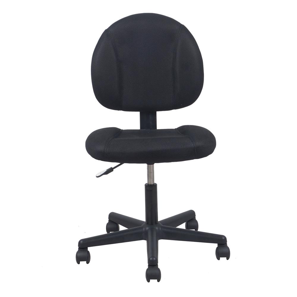 Essentials by OFM ESS-3060 Upholstered Armless Swivel Task Chair, Black. Picture 2