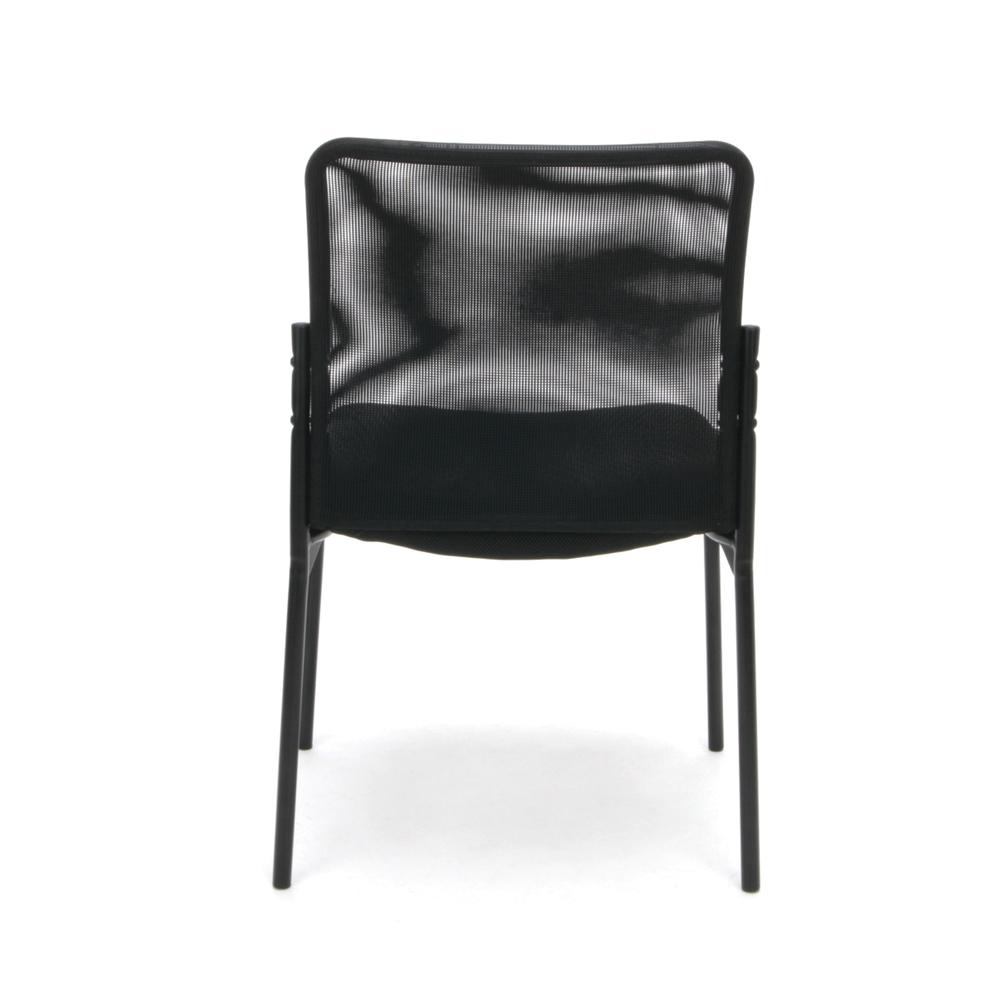 Essentials by OFM ESS-8000 Mesh Back Upholstered Armless Side Chair, Black. Picture 3