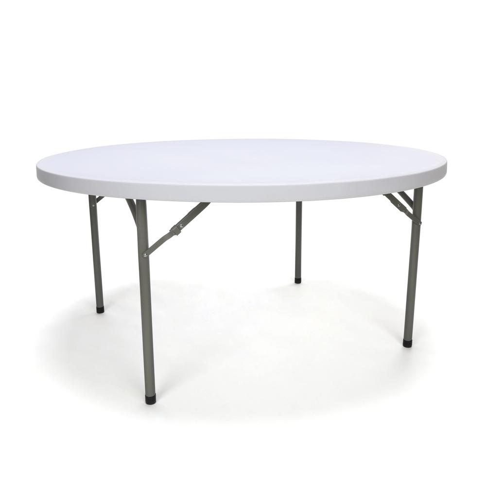 Essentials by OFM ESS-5060R 60" Round Folding Utility Table, White. The main picture.