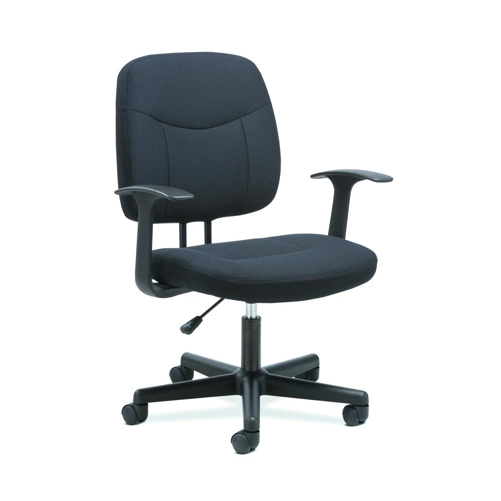 Sadie Task Chair-Fixed Arm Computer Chair for Office Desk, Black (HVST402). The main picture.