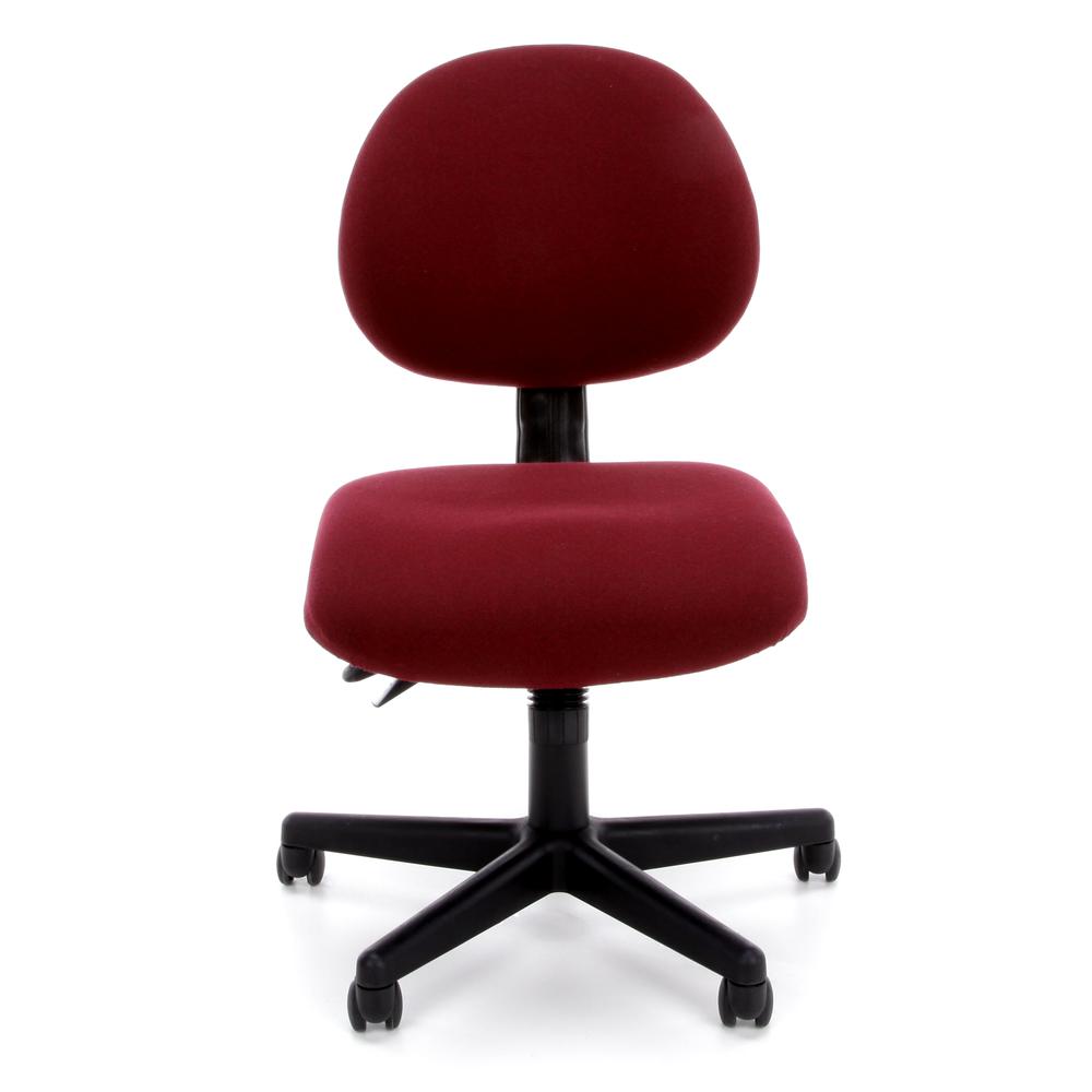 OFM Model 241 24-Hour Multi-Adjustable Upholstered Armless Task Chair, Burgundy. Picture 2