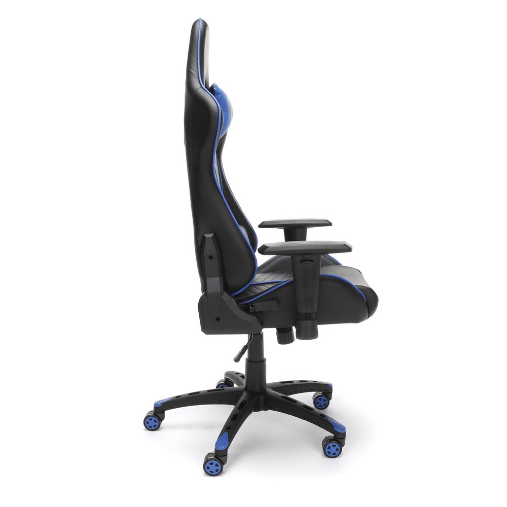 Essentials by OFM ESS-6065 Racing Style Gaming Chair, Blue. Picture 4