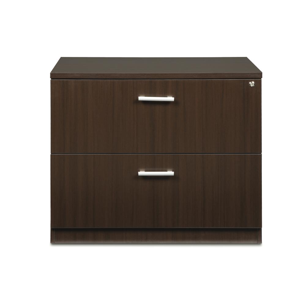 OFM Fulcrum Series Locking Lateral File Cabinet, 2-Drawer Filing Cabinet, Espresso (CL-L36W-ESP). Picture 2