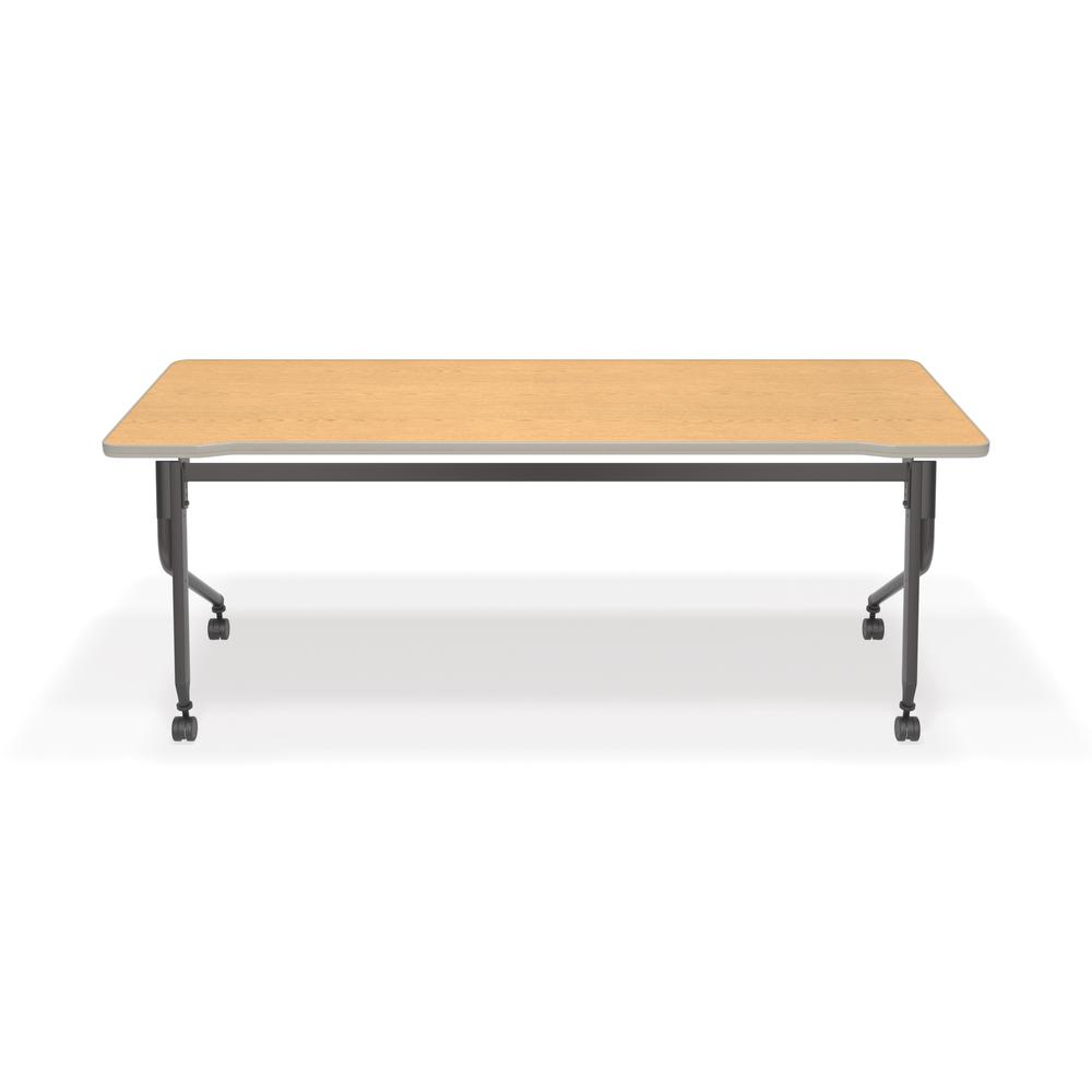 23.5" x 71" Flip Nesting Training Table and Desk, Oak. Picture 3