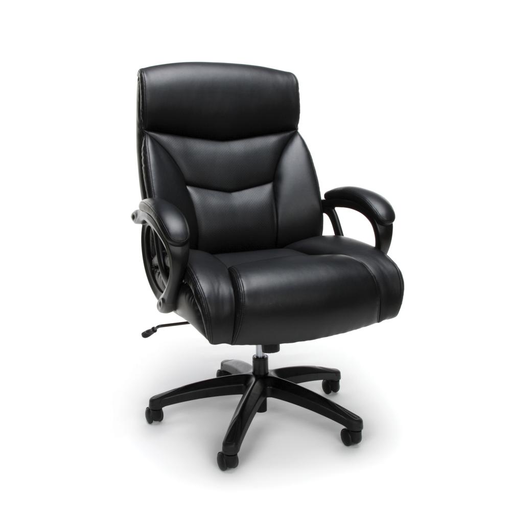 Essentials by OFM ESS-6040 Big and Tall Executive Bonded Leather Chair, Black. The main picture.