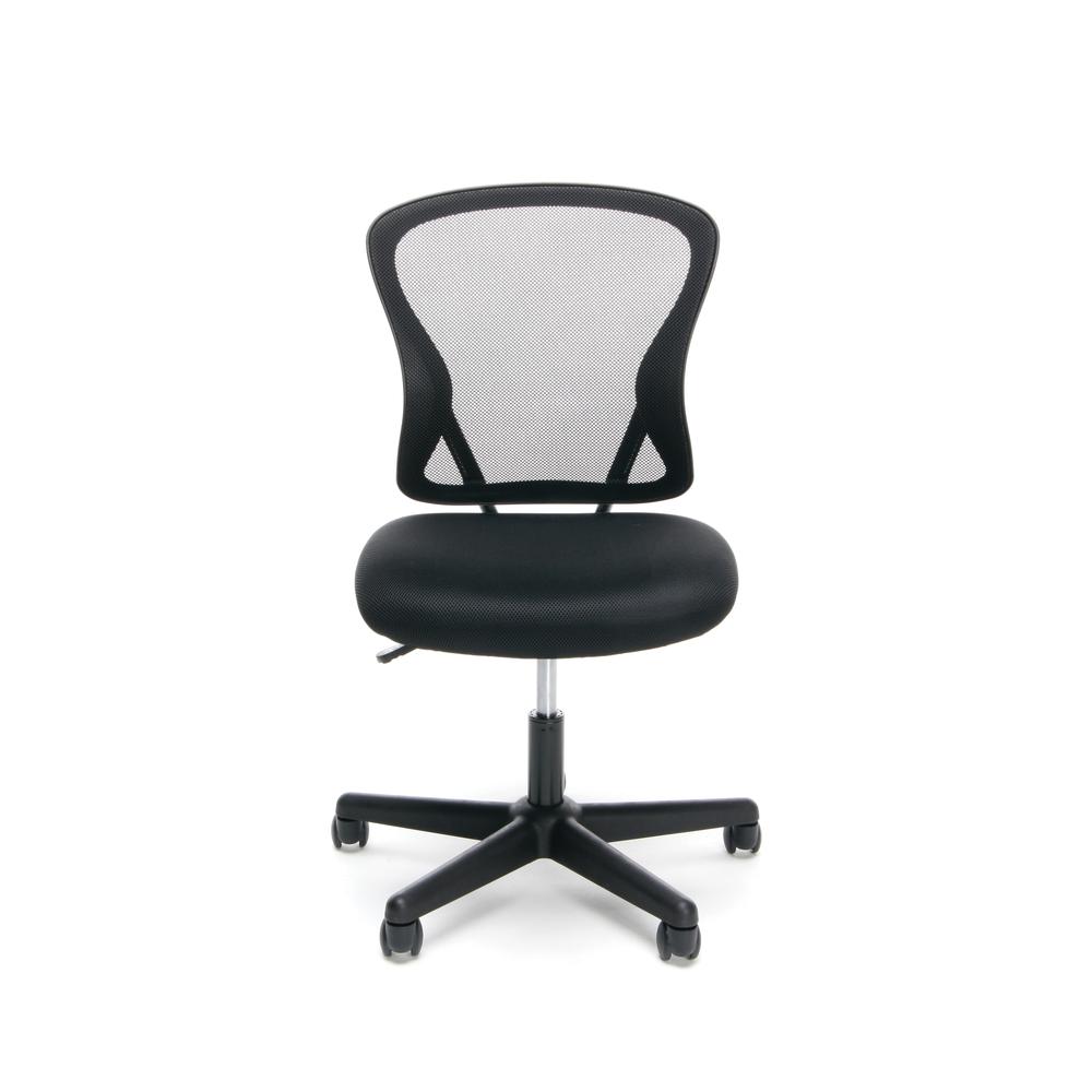 Essentials by OFM ESS-3010 Swivel Mesh Back Armless Task Chair, Mid Back, Black. Picture 2