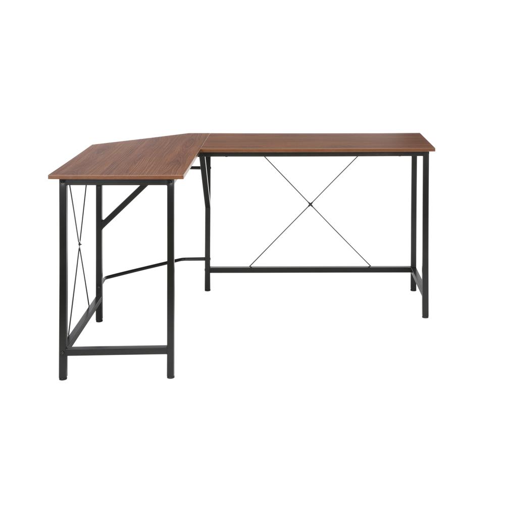 OFM Essentials Collection 58" Modern L-Shaped Desk, Corner Desk, in Walnut (ESS-1060-WNT). Picture 4