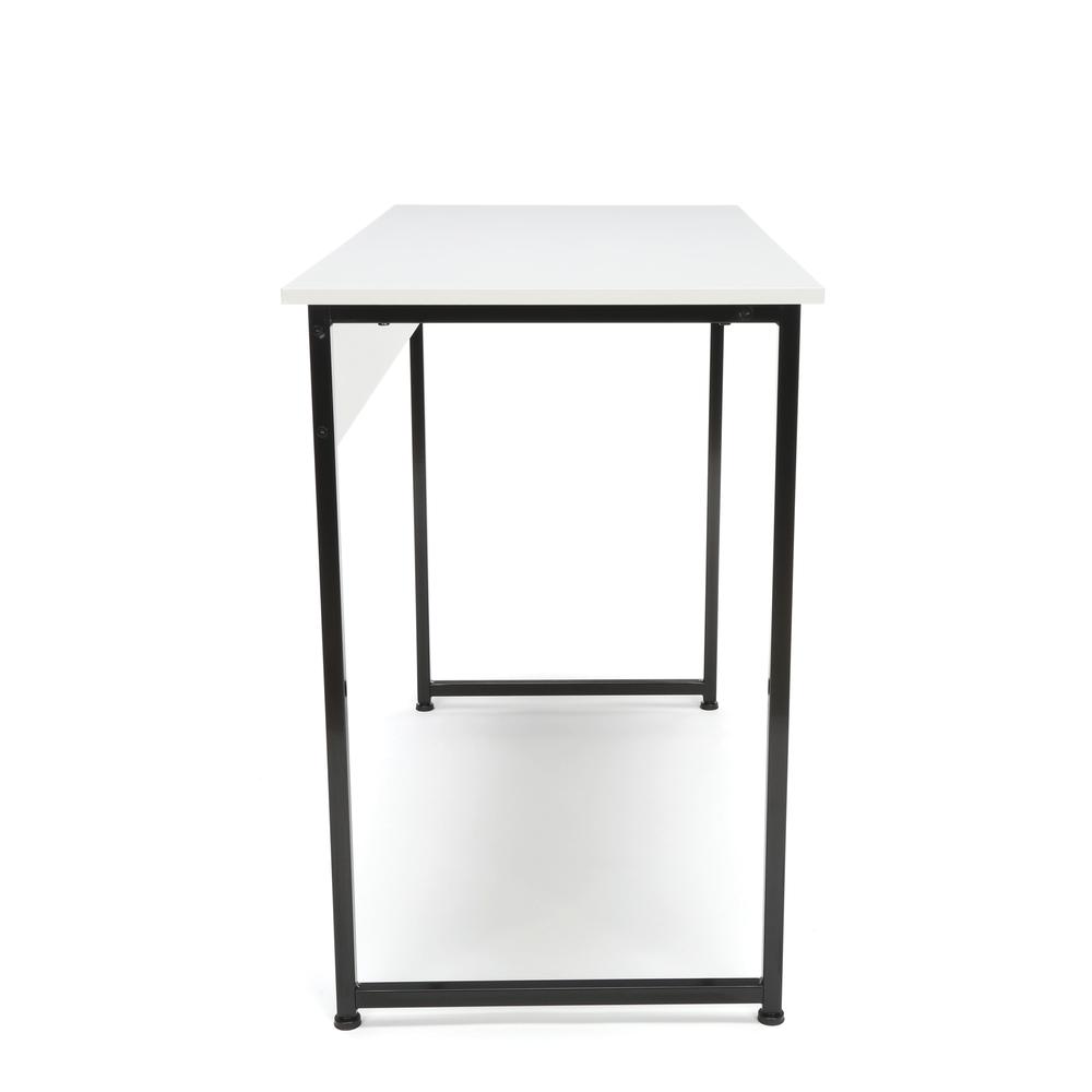 Office/Computer Desk and Workstation with Metal Legs, White with Black Frame. Picture 4