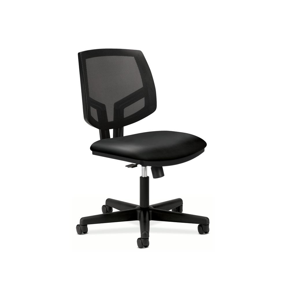 HON Volt Leather Task Chair - Mesh Back Computer Chair for Office Desk, Black (5713). Picture 1