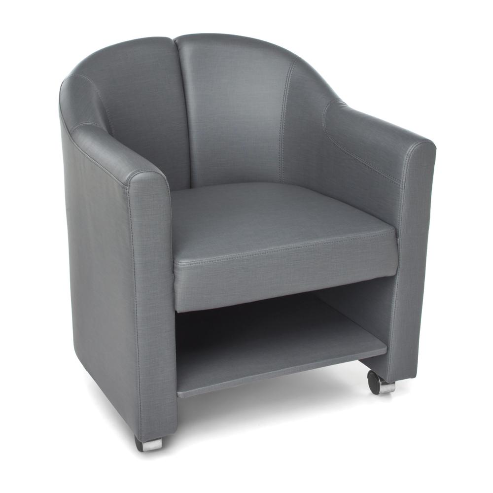 OFM Contour Series Model 880 Mobile Club Chair, Anti-MicrobSlate. Picture 1