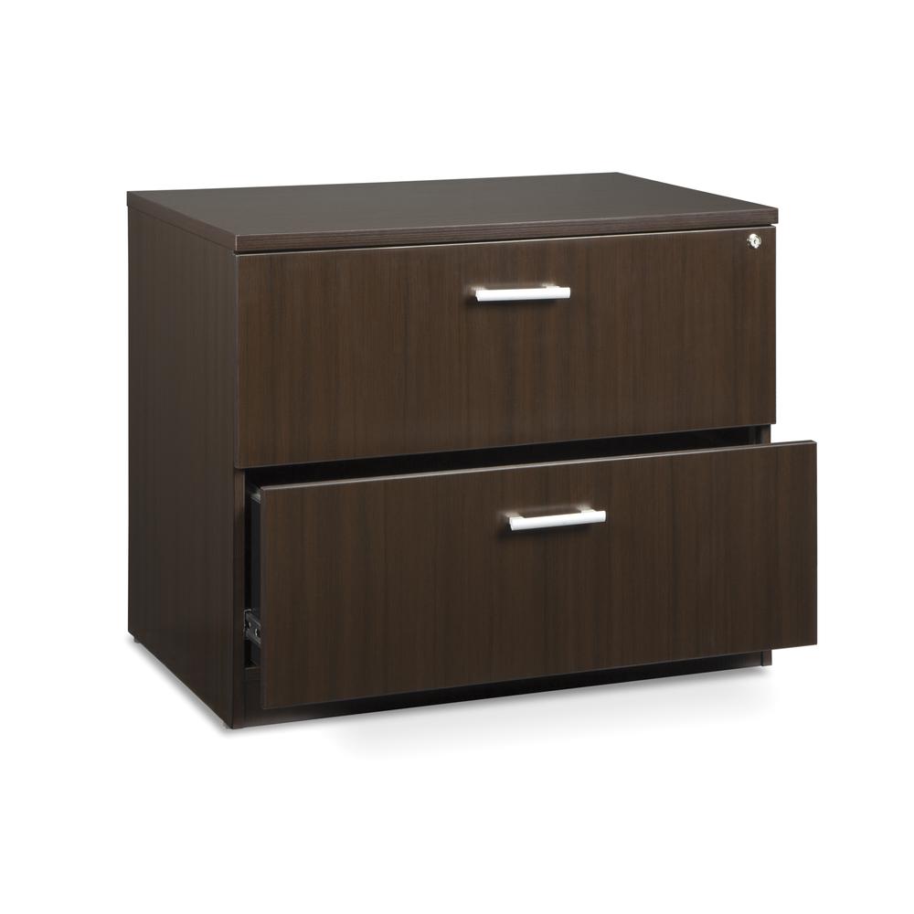 OFM Fulcrum Series Locking Lateral File Cabinet, 2-Drawer Filing Cabinet, Espresso (CL-L36W-ESP). Picture 6