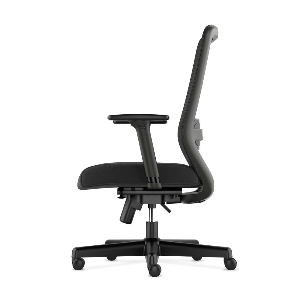 HVL721 Mesh High-Back Task Chair | Synchro-Tilt, Lumbar, Seat Glide | 2-Way Arms | Black Fabric. Picture 5