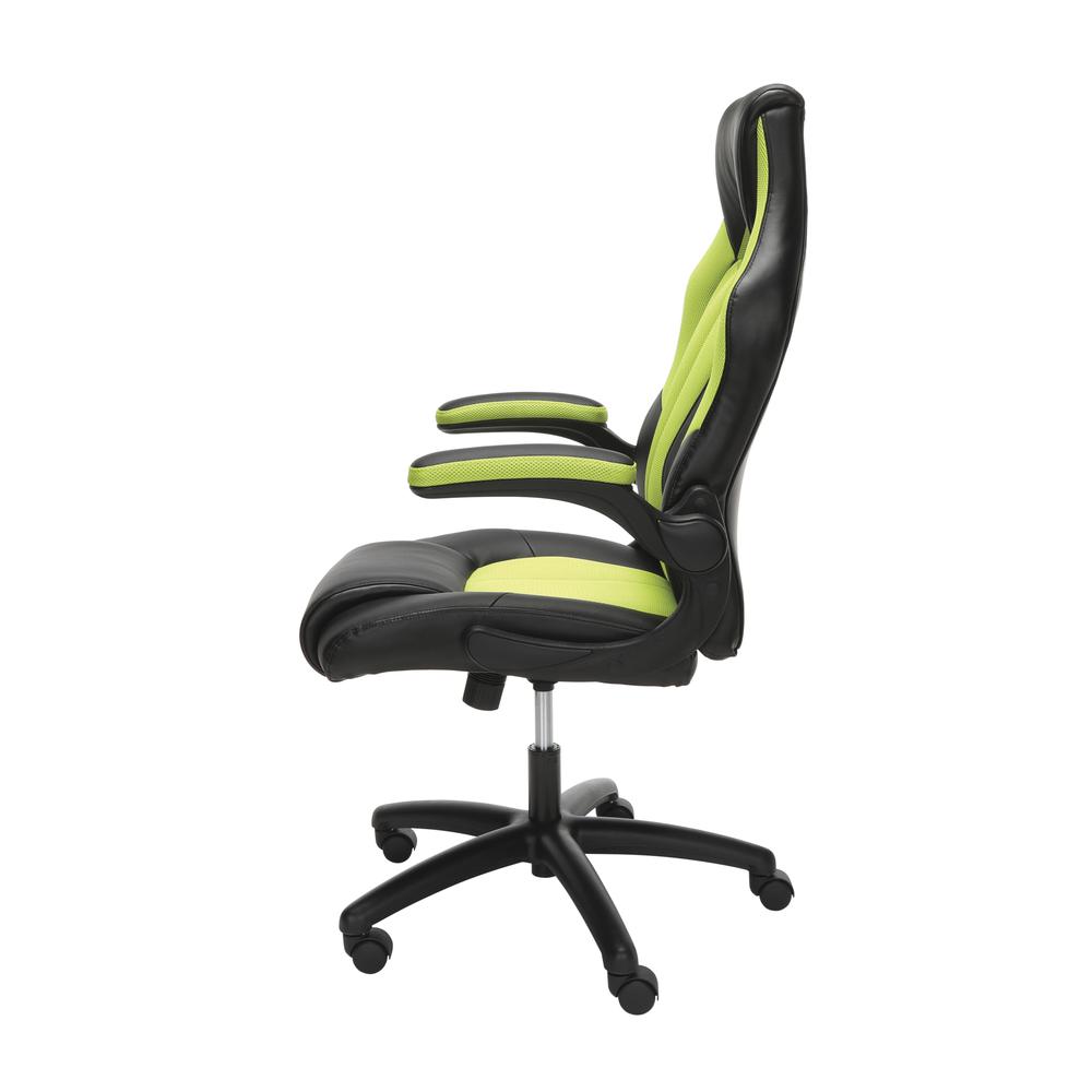 OFM Essentials Collection High-Back Racing Style Bonded Leather Gaming Chair, in Green (ESS-3086-GRN). Picture 5
