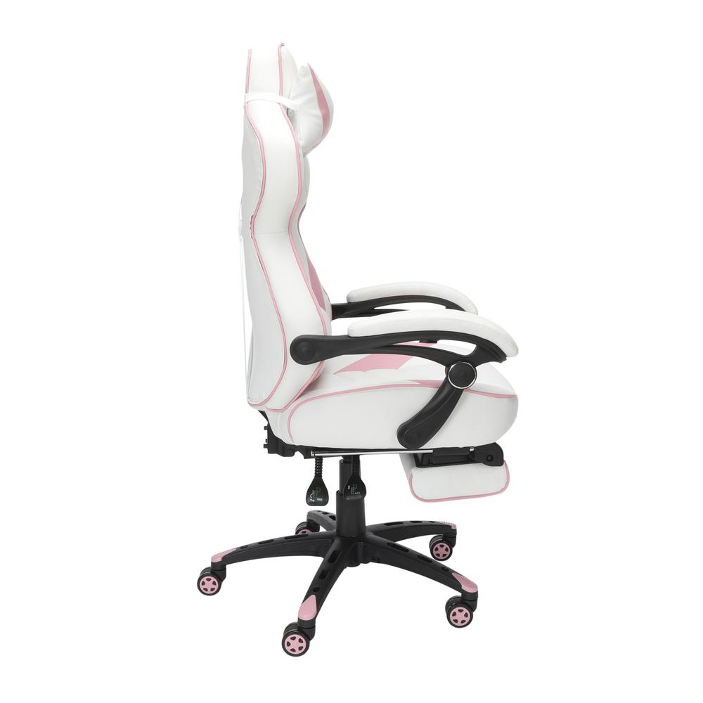 RESPAWN 110 Racing Style Gaming Chair with Footrest, in Pink. Picture 4