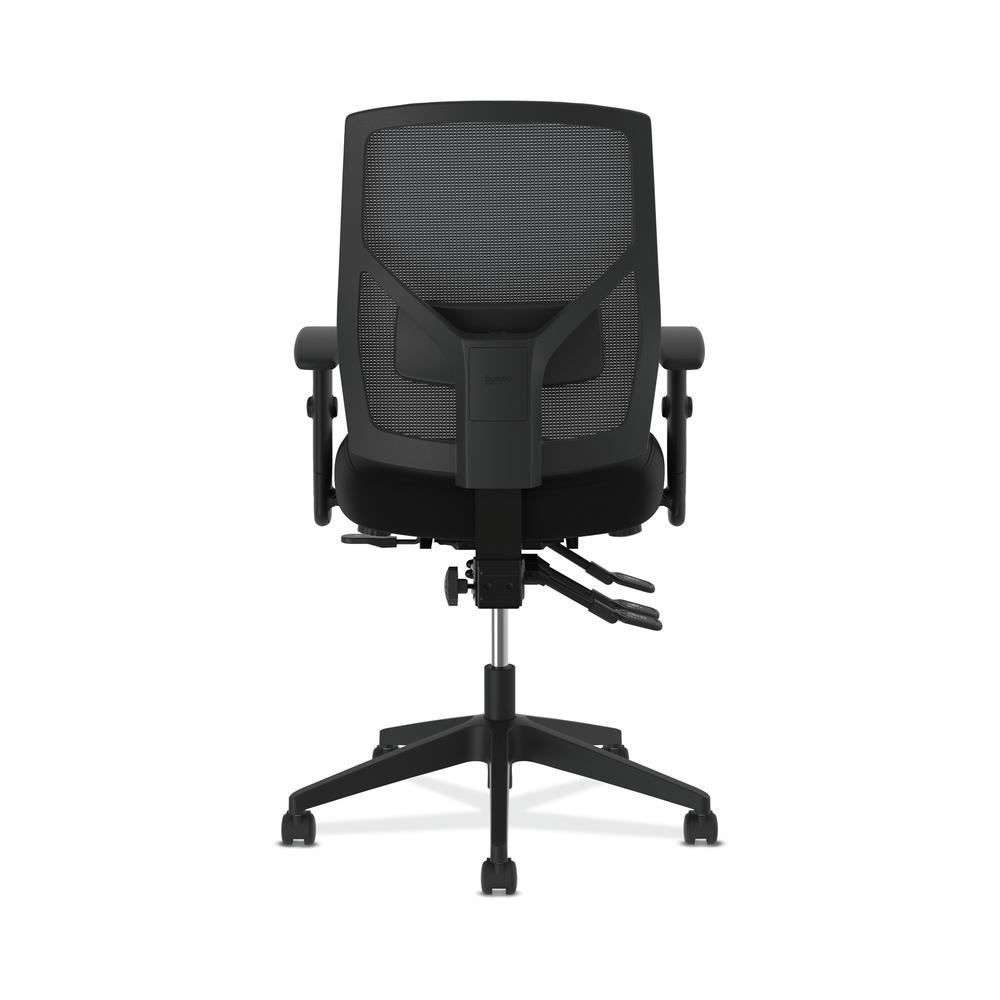 Crio High-Back Task Chair | Mesh Back | Adjustable Arms | Asynchronous Control | Adjustable Lumbar | Black Leather. Picture 3