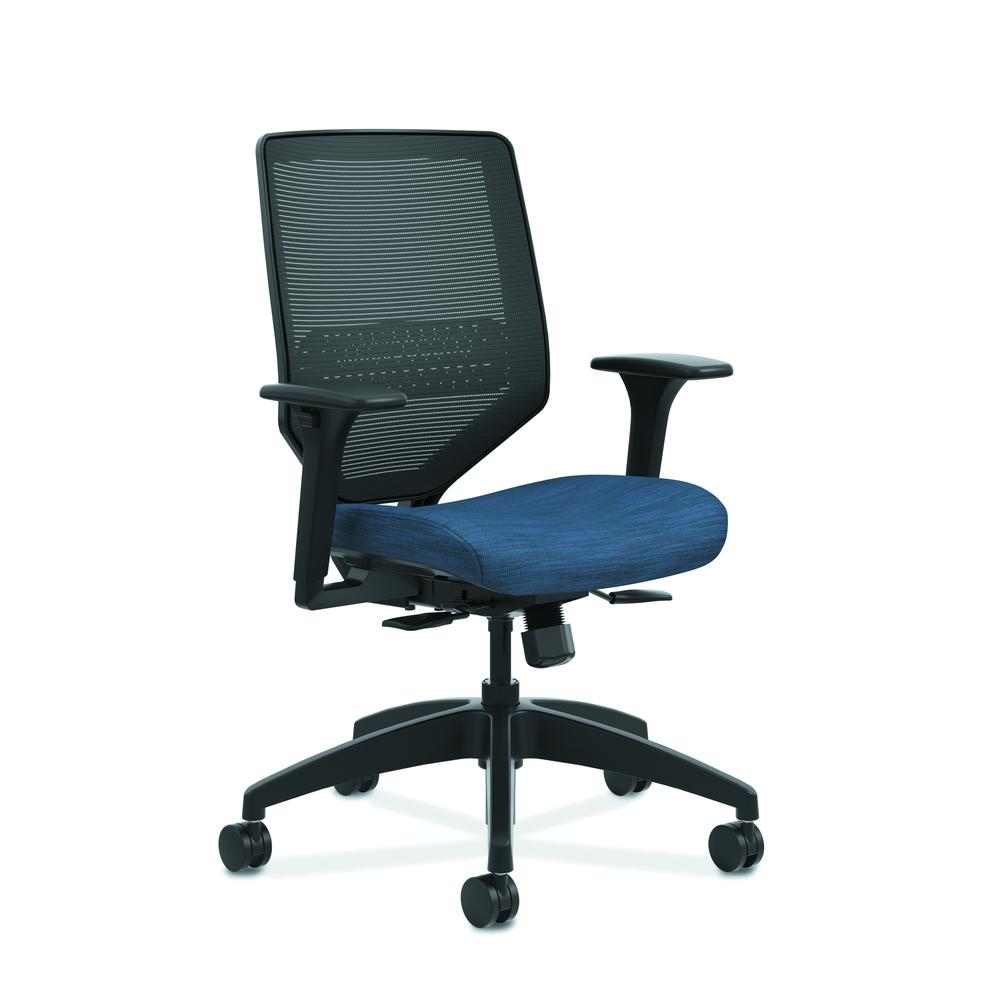 HON Solve Mid-Back Task Chair with Mesh Back and Adjustable Lumbar Support, in Midnight (HSLVTMMKD). The main picture.