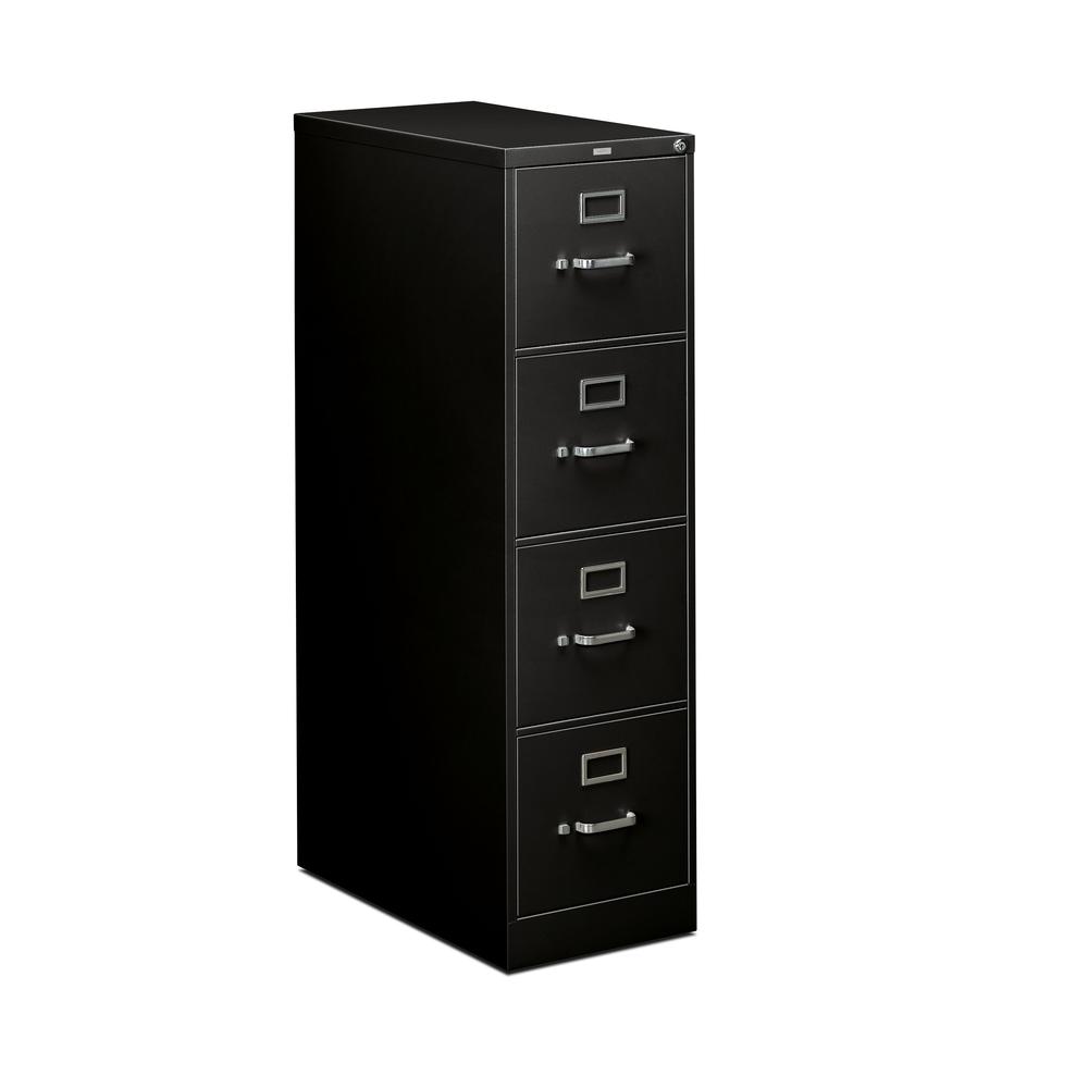HON 4-Drawer Office Filing Cabinet - 310 Series Full-Suspension Legal File Cabinet, 26.5"D, Black (H314). Picture 1