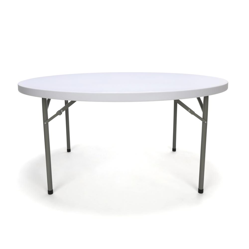 Essentials by OFM ESS-5060R 60" Round Folding Utility Table, White. Picture 2