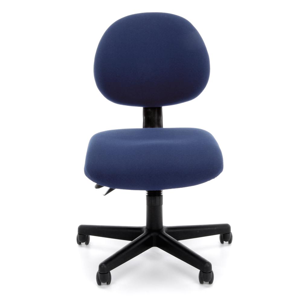 OFM Model 241 24 Hour Ergonomic Upholstered Armless Task Chair, Blue. Picture 2