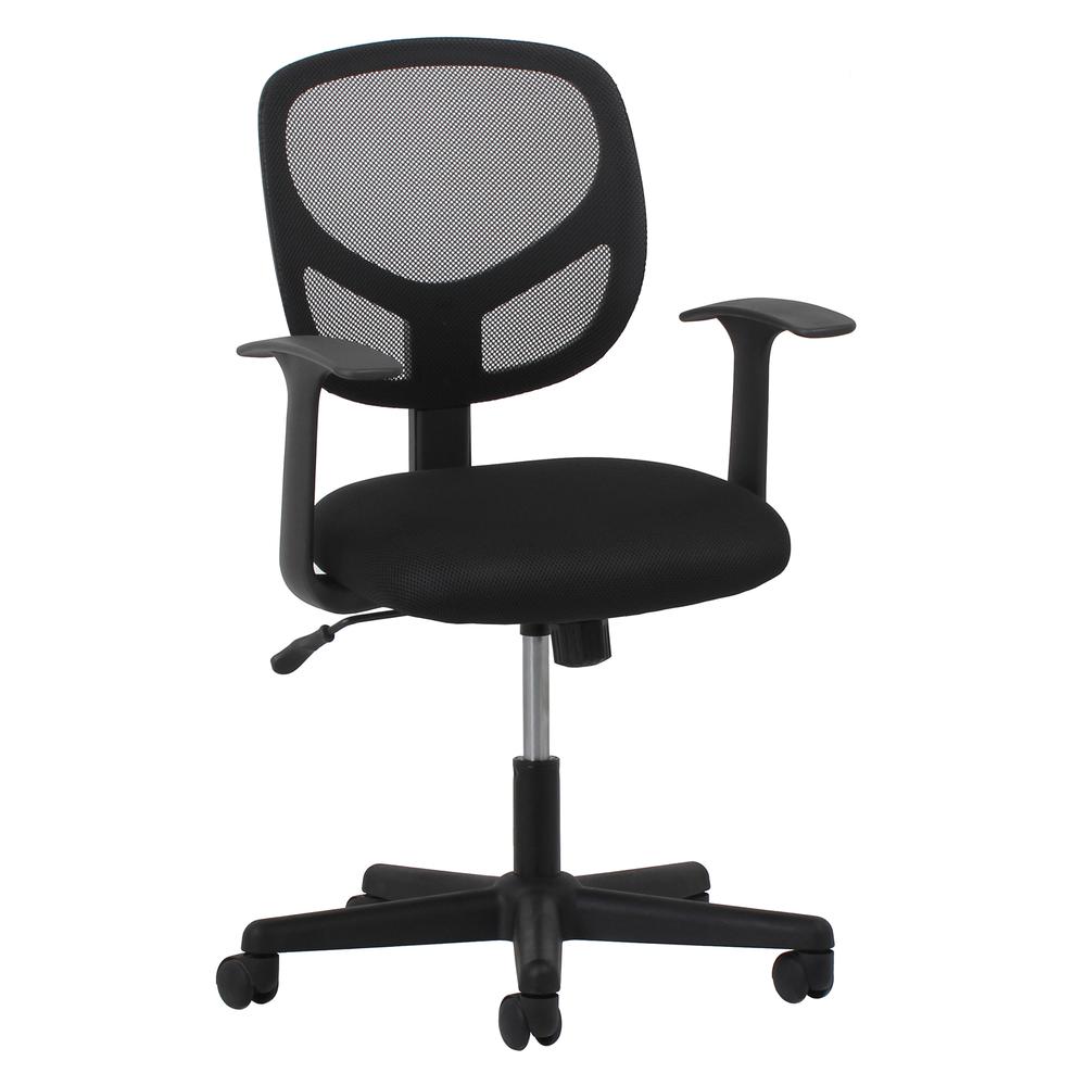 Essentials by OFM ESS-3001 Swivel Mesh Back Task Chair with Arms, Black. Picture 1