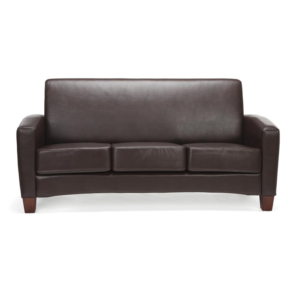 Essentials by OFM ESS-9052 Traditional Reception Sofa, Brown. Picture 2