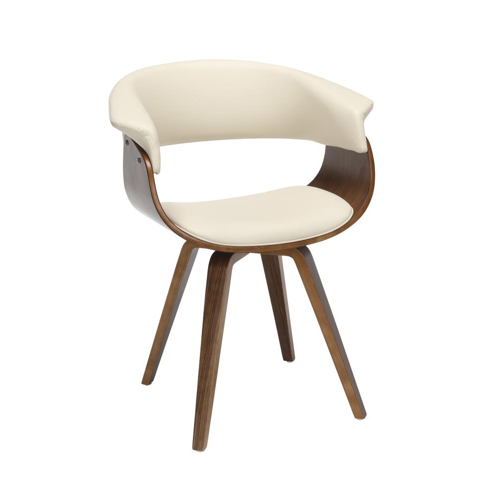 The OFM 161 Collection Mid Century Modern Bentwood Frame Dining Chair with Flare Arms, Vinyl Back and Seat Cushion, in Ivory, bring a touch of mid century to any room or dining set. These dining chair. Picture 1