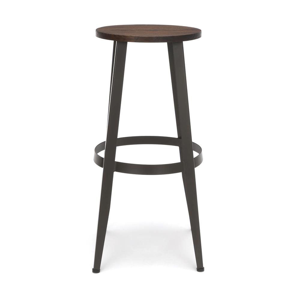 OFM Edge Series 30" Wood Stool - Backless Stool with Steel Foot Ring, Walnut (33930W-WLT). Picture 2
