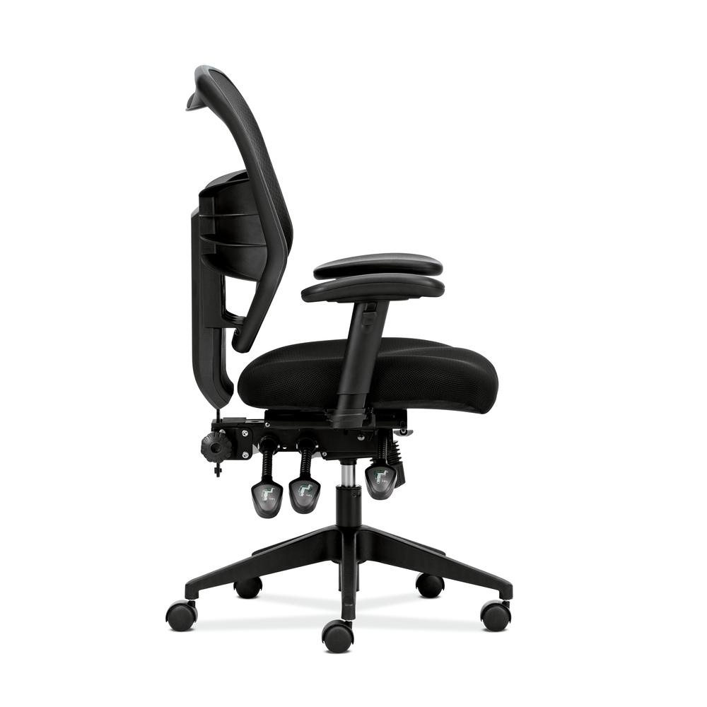 HVL532 Mesh High-Back Task Chair | Asynchronous Control, Seat Glide | 2-Way Arms | Black Mesh. Picture 4