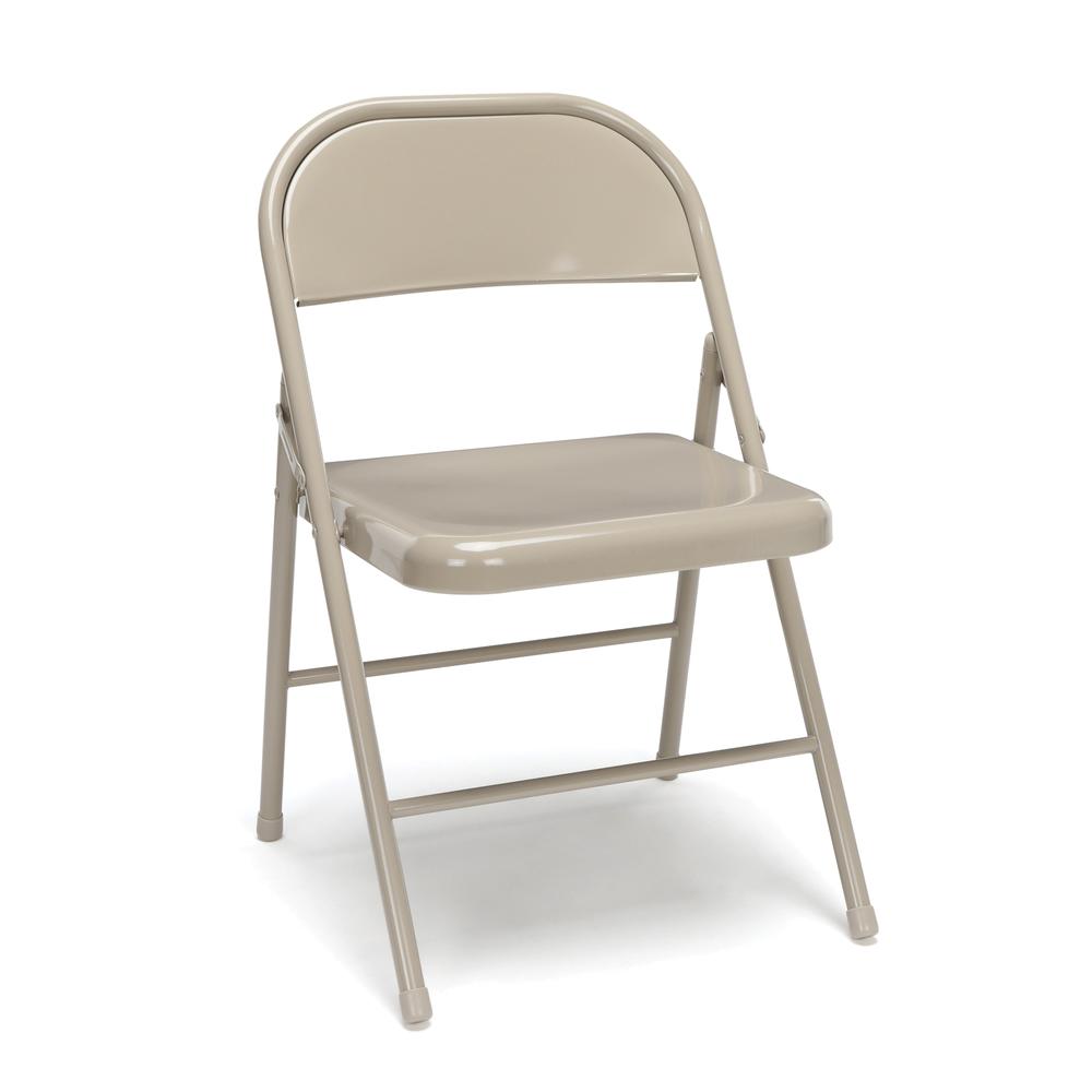 OFM ESS-8200 Multipurpose Metal Folding Chair, Antique Linen, Pack of 4. The main picture.
