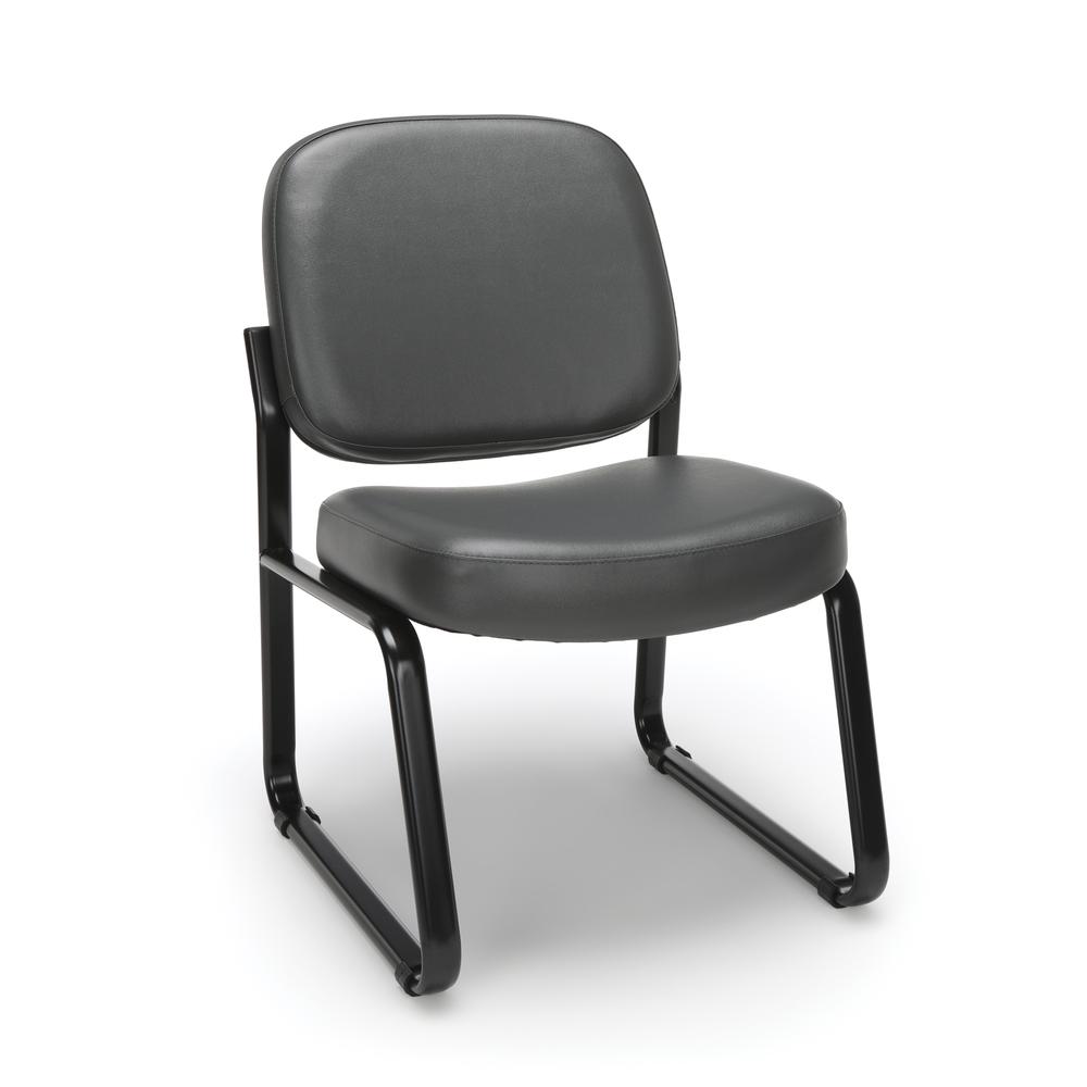 OFM Model 405-VAM Armless Guest and Reception Chair, Anti-MicrobCharcoal. Picture 1