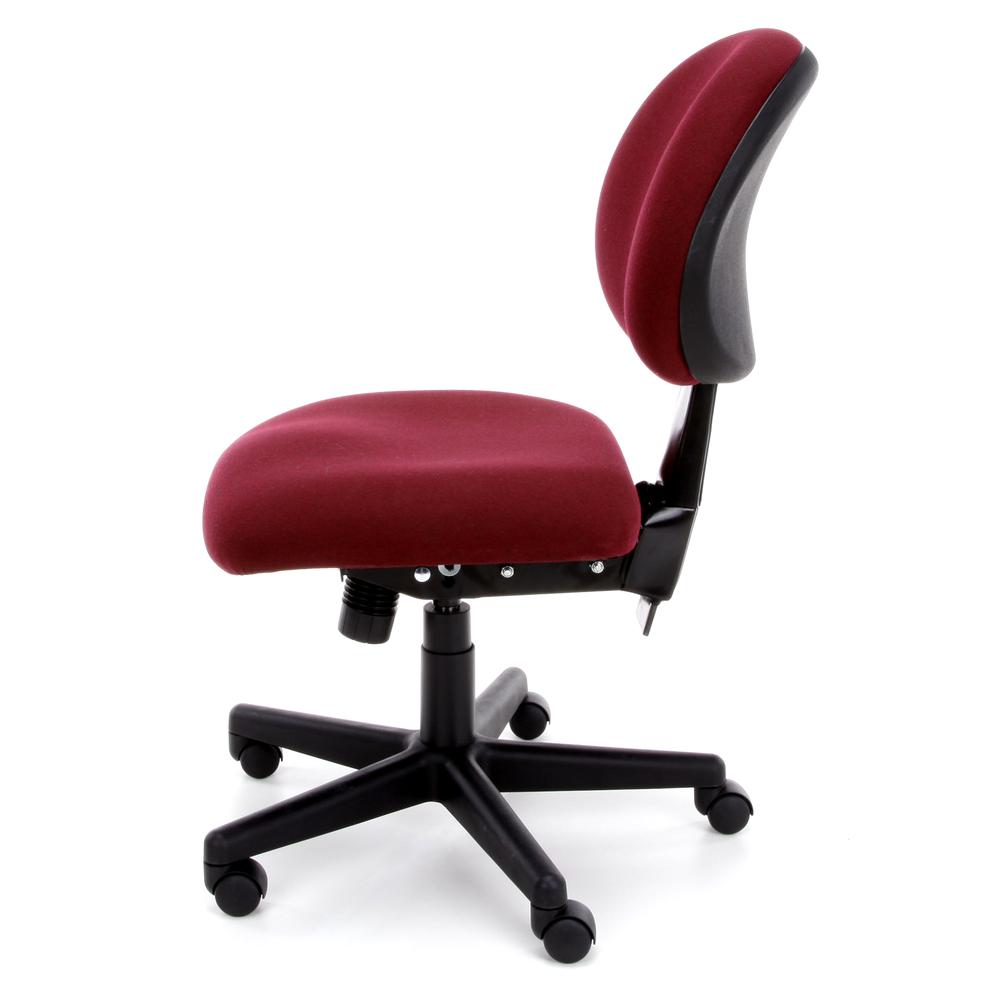 OFM Model 241 24-Hour Multi-Adjustable Upholstered Armless Task Chair, Burgundy. Picture 3