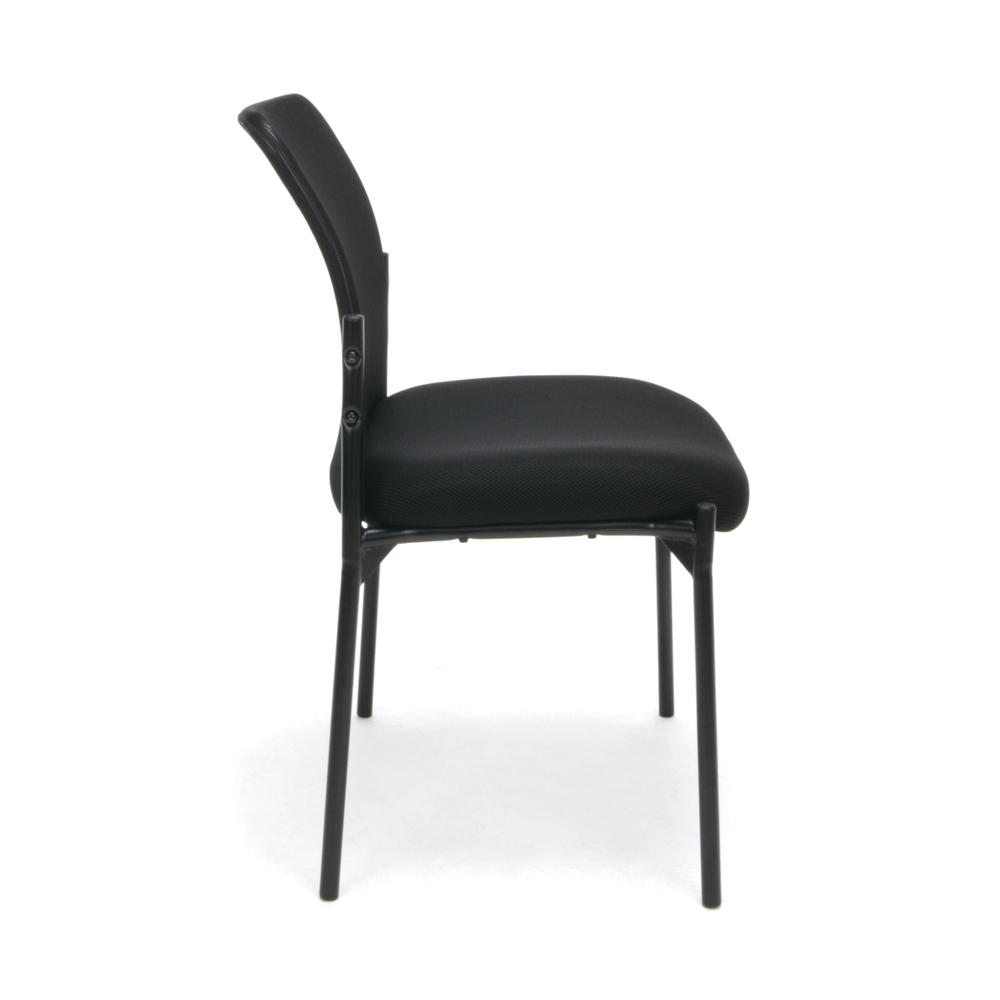 Essentials by OFM ESS-8000 Mesh Back Upholstered Armless Side Chair, Black. Picture 4