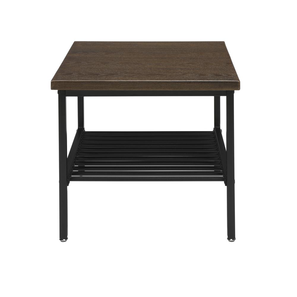 The OFM 161 Collection Industrial Modern Wood Top/Metal Frame Side Table with Metal Shelf provides industrial modern styling with multi-application functionality perfect for living rooms, bedrooms, re. Picture 3