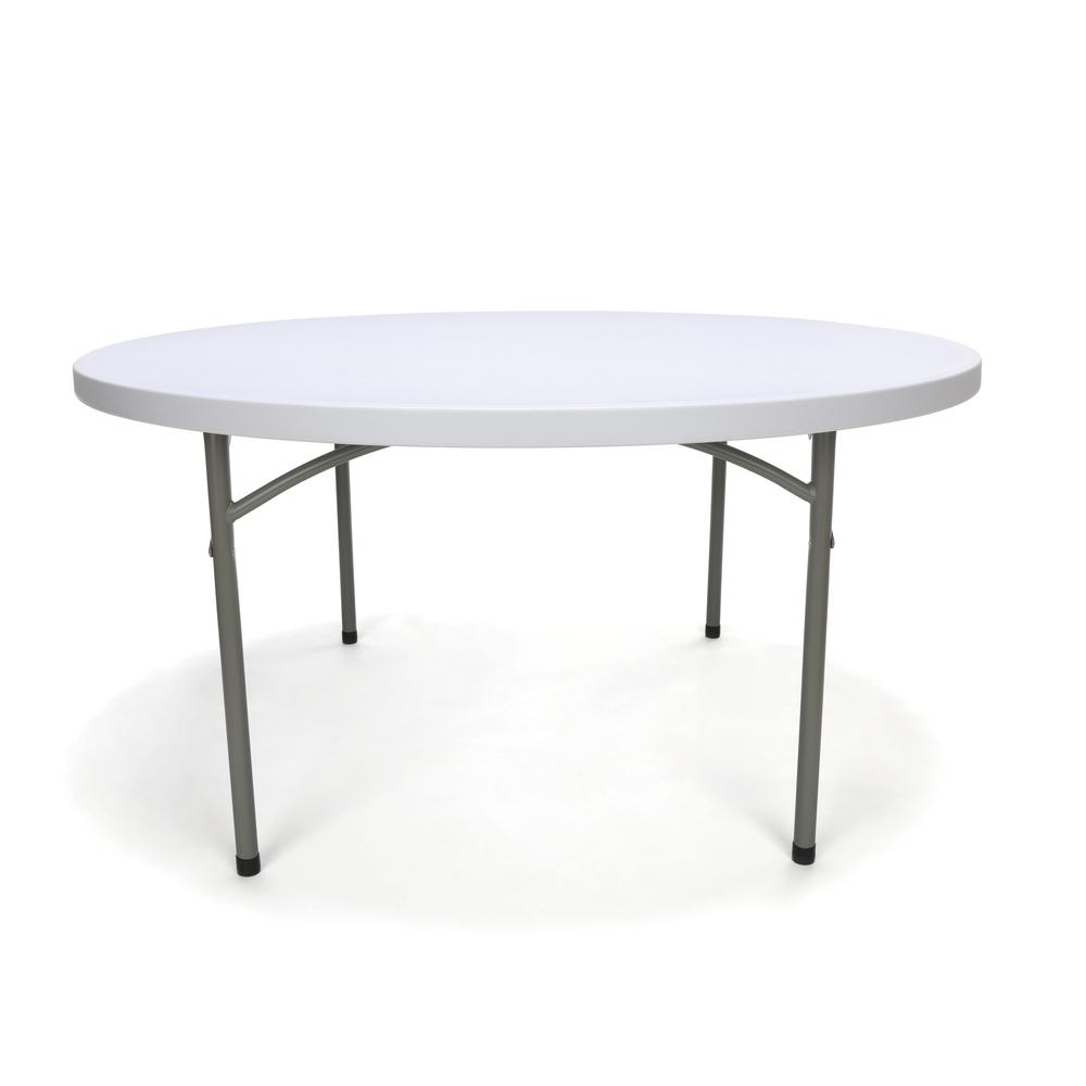 Essentials by OFM ESS-5060R 60" Round Folding Utility Table, White. Picture 5