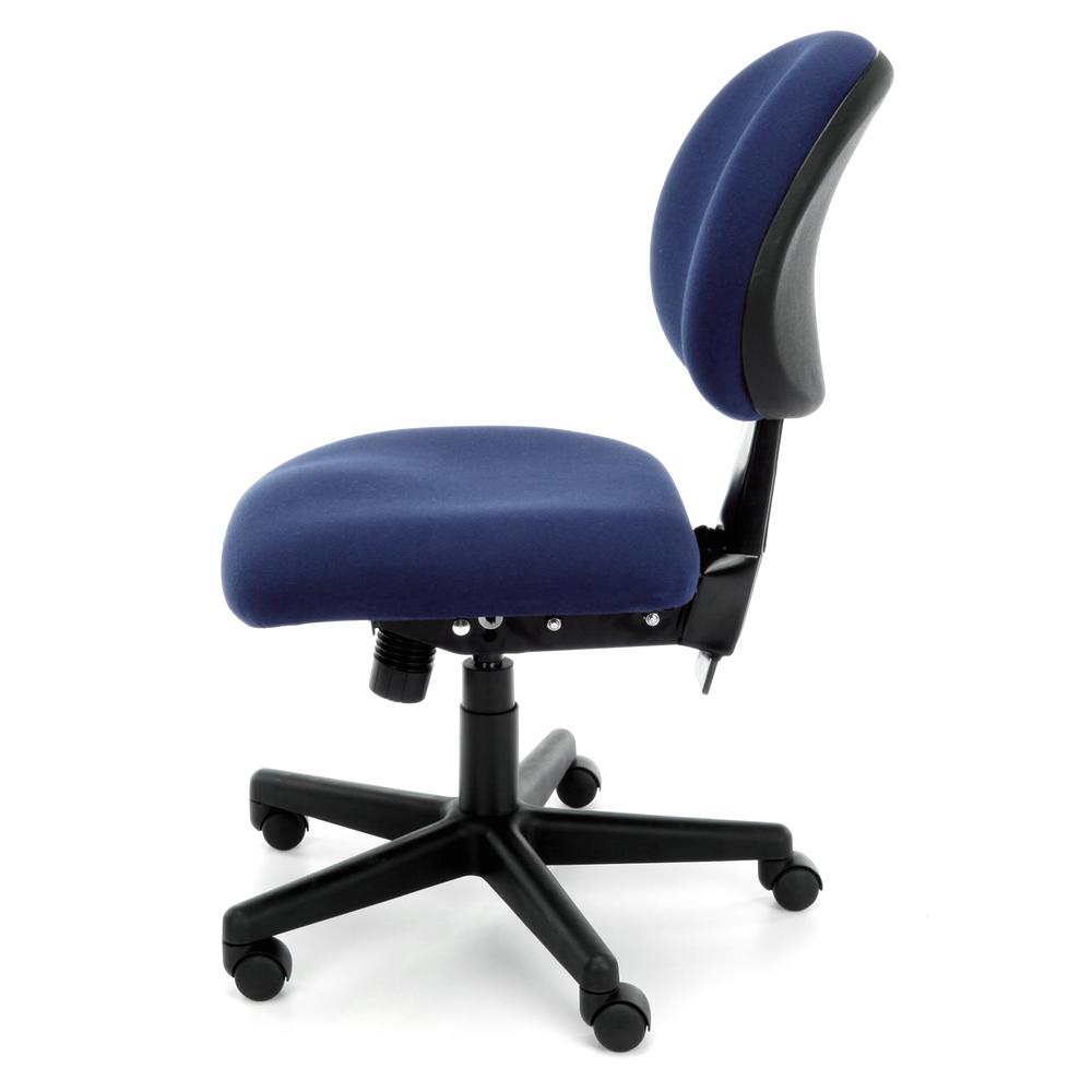 OFM Model 241 24 Hour Ergonomic Upholstered Armless Task Chair, Blue. Picture 3