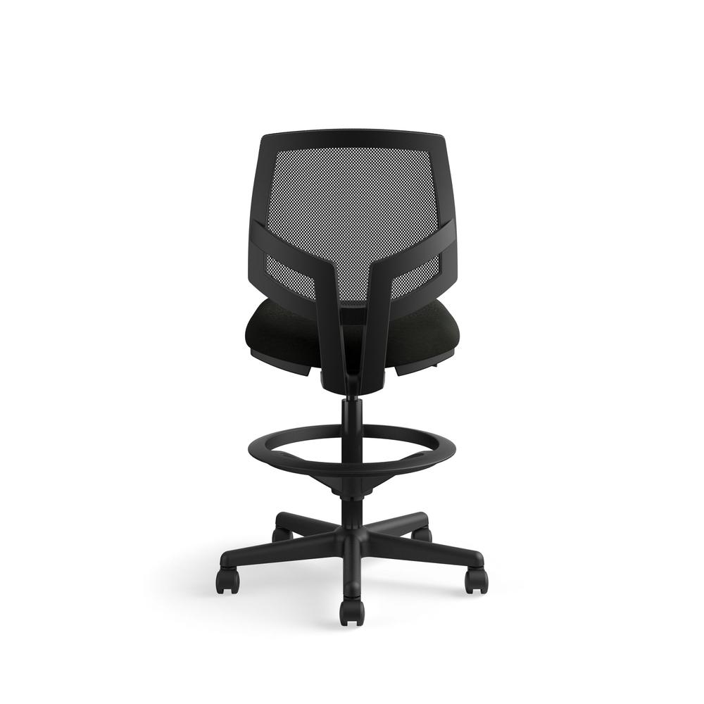 HON Volt Mesh Back Task Stool- Upholstered Adjustable Office Stool,  Black (H5715). Picture 3